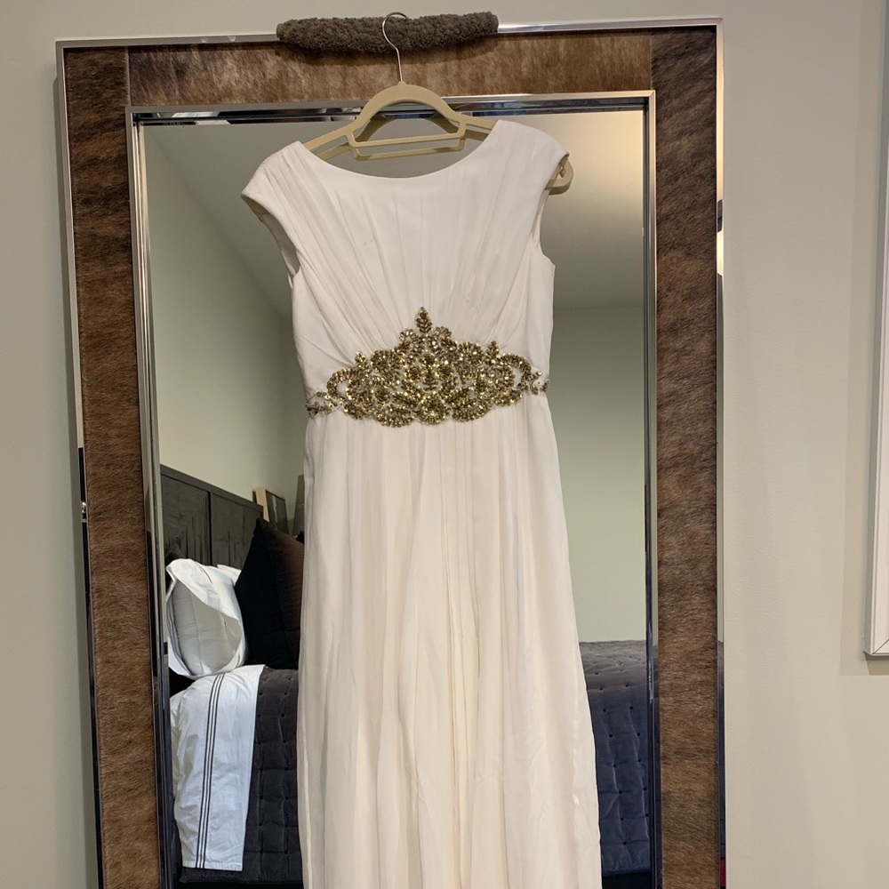 Floor length chiffon gown